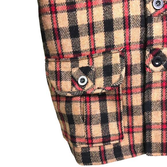 Brown Sound Wool Blend Plaid Button Up Long Sleeve Flannel Jacket Men’s M - Picture 7 of 11